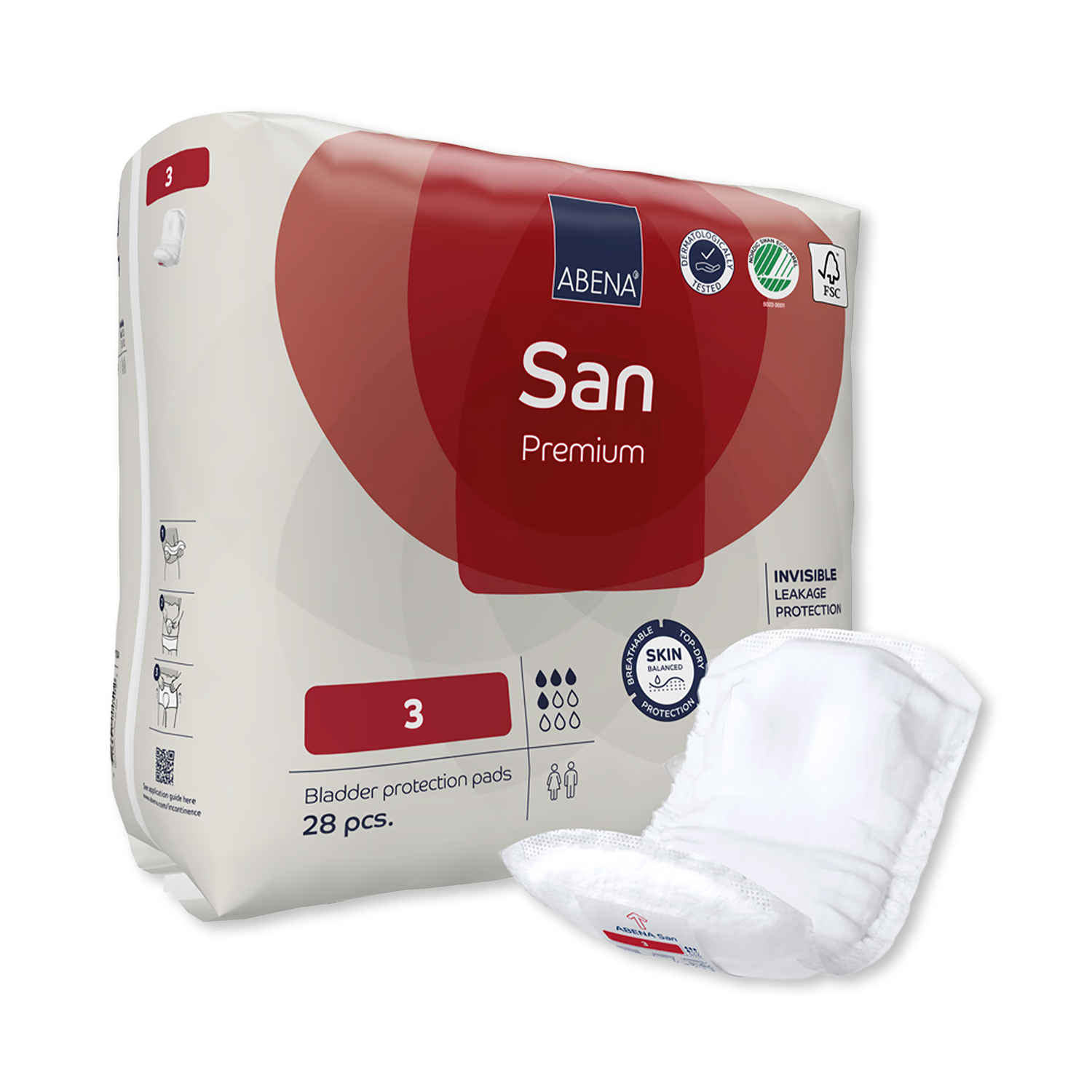 ABENA San Premium 3 incontinence pads 28 pack (British brand)