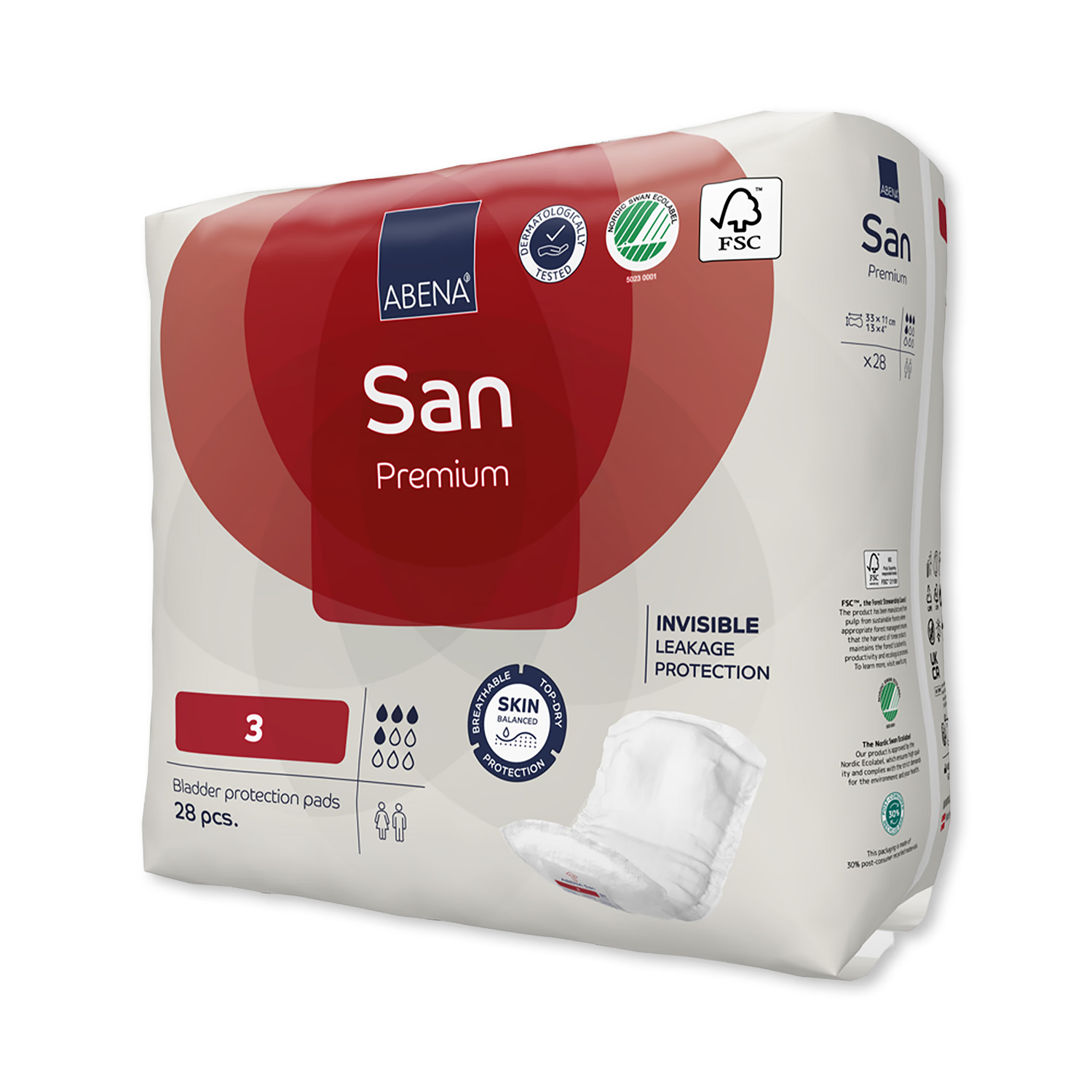 ABENA San Premium 3 incontinence pads 28 pack (British brand)