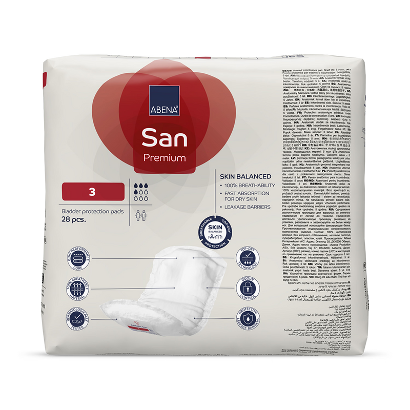 ABENA San Premium 3 incontinence pads 28 pack (British brand)