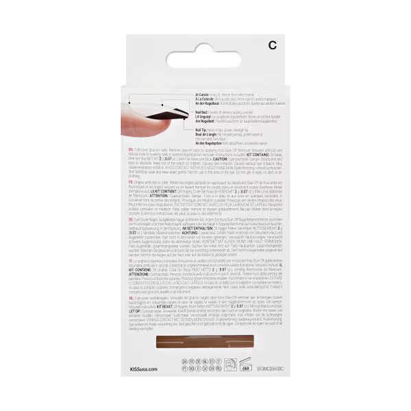 KISS French colour press on nails squared 31ct, UK version