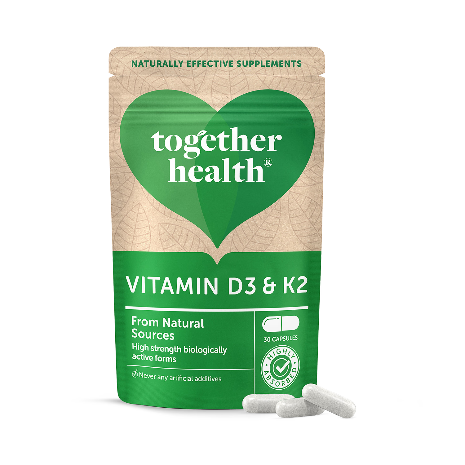 Together Health D3 and K2 3000iu 30 capsules imported from UK