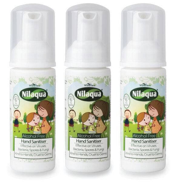 Nilaqua family protect sanitiser 50ml 3 pack - British product