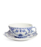 Royal Copenhagen Blue Fluted Full Lace teacup and saucer - British product