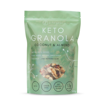 Holland & Barrett Keto Hana Keto Granola Coconut & Almond 300g- Buy online at McGrocer