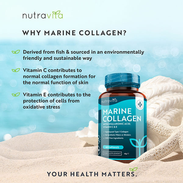 Nutravita Marine Collagen 1000mg with Hyaluronic Acid-60Caps