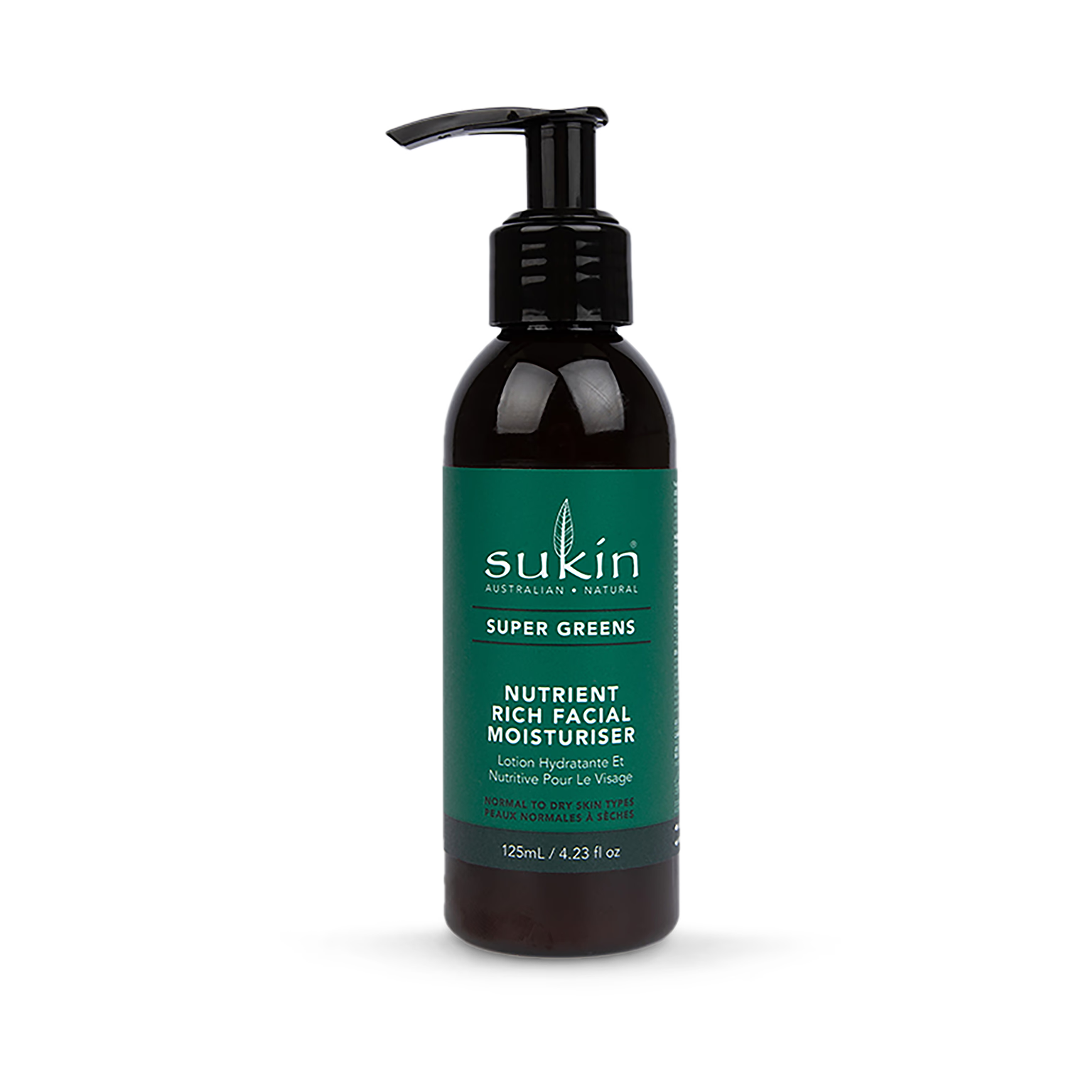Sukin Super Greens Facial Moisturiser 125ml (British brand)