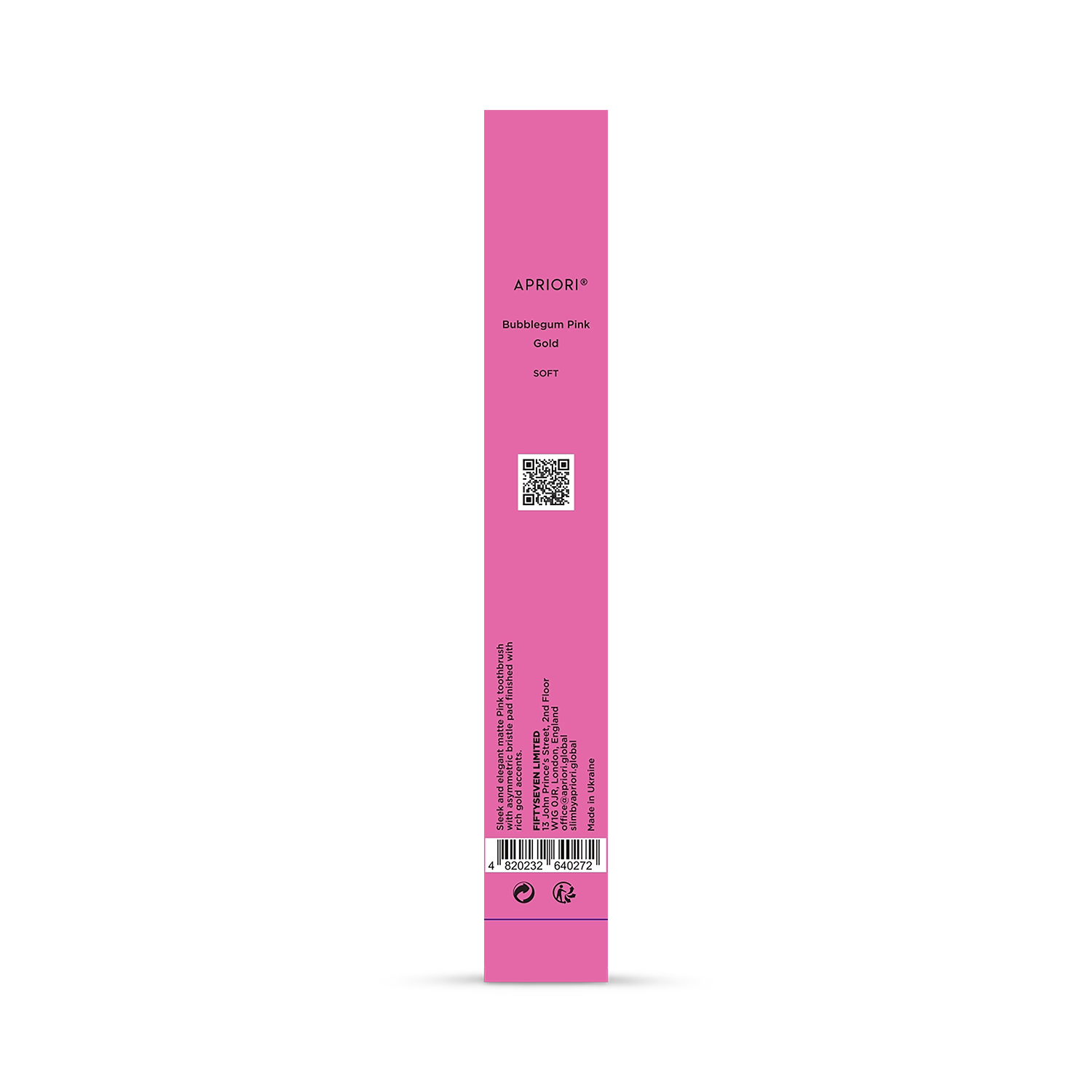 Apriori Bubblegum Pink Gold toothbrush, imported from the UK
