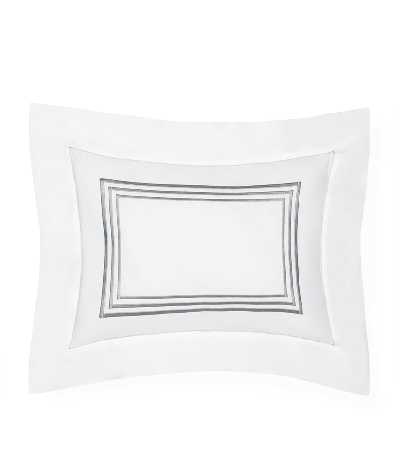 Egyptian Cotton Boudoir Pillowcase with Triple-Embroidered Stripe 30cm x 40cm