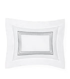 Egyptian Cotton Boudoir Pillowcase with Triple-Embroidered Stripe 30cm x 40cm