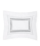 Egyptian Cotton Boudoir Pillowcase with Triple-Embroidered Stripe 30cm x 40cm