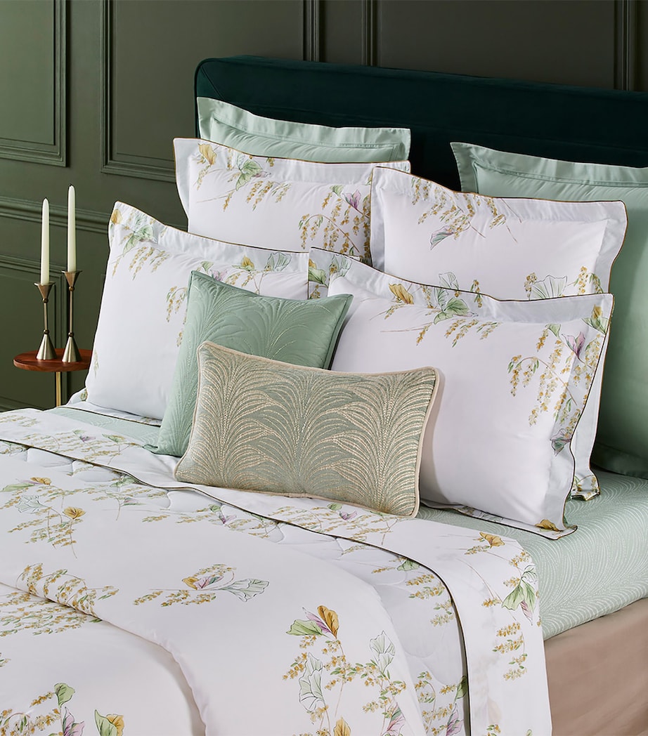 Yves Delorme Super King Flat Sheet with Spring Print, 270cm x 295cm (British brand)