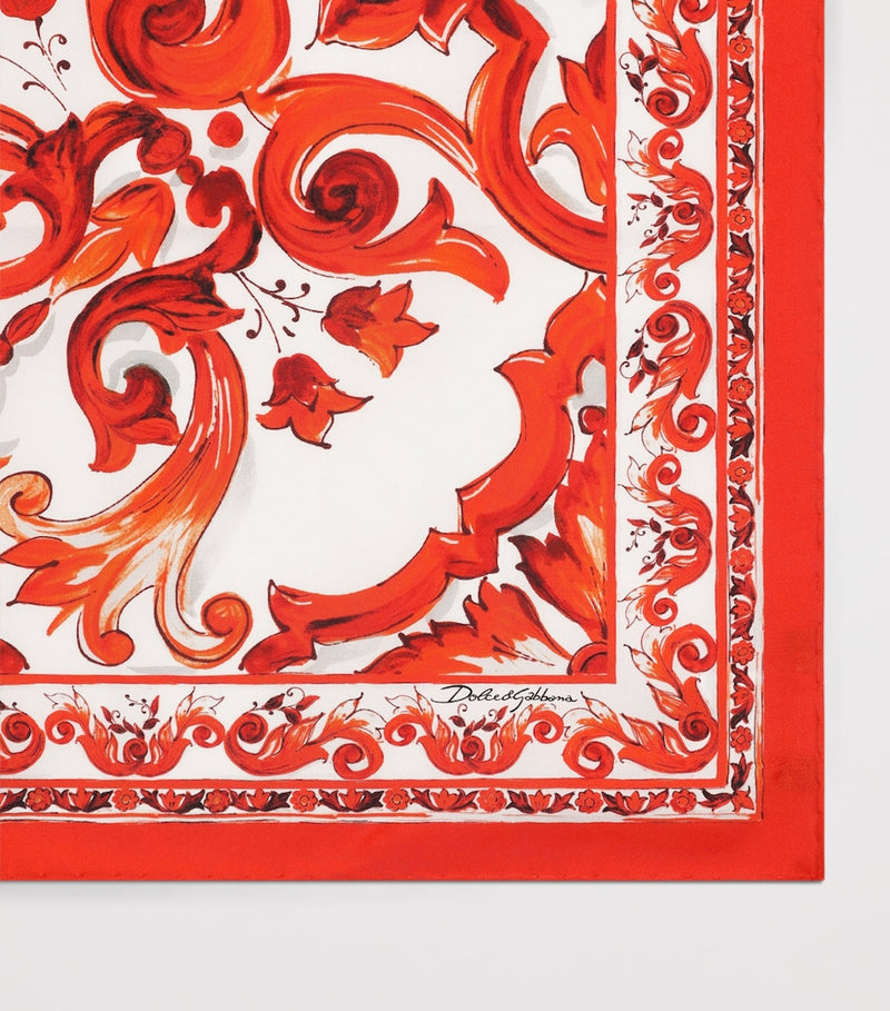 Dolce&Gabbana silk foulard Majolica Print 50x50cm, UK version