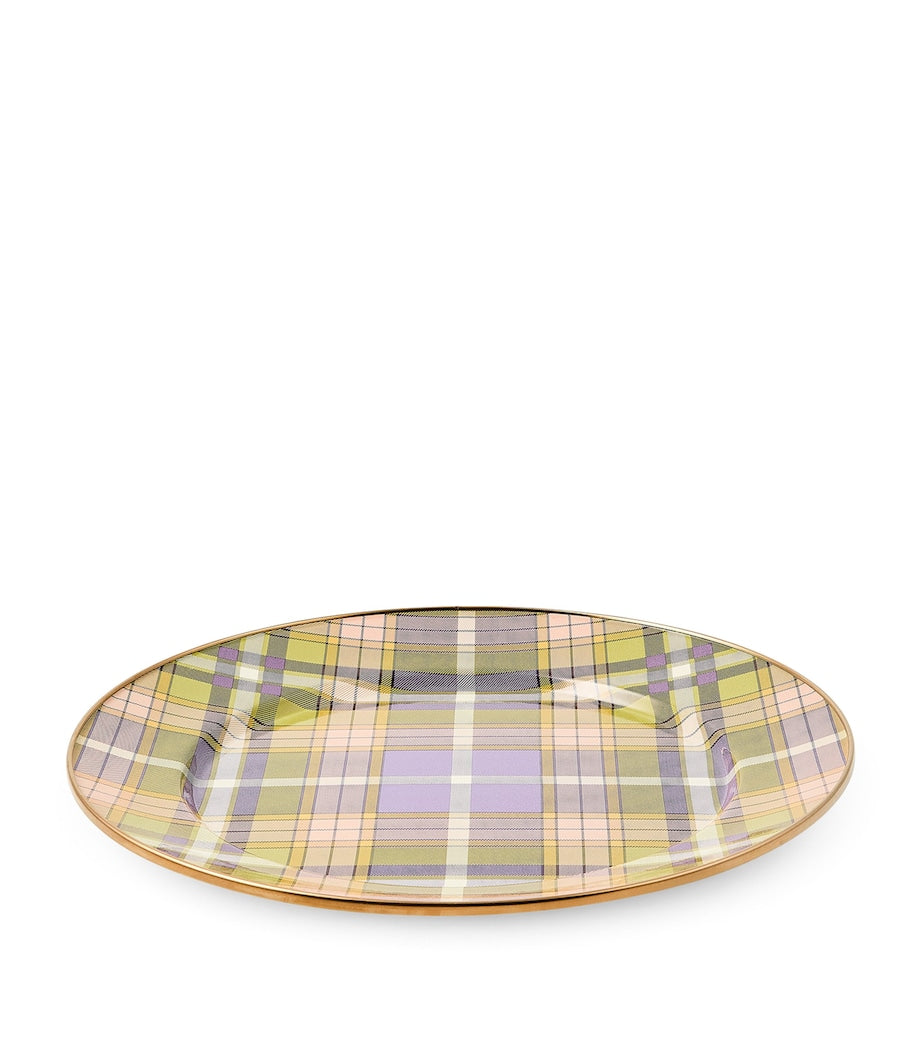 MacKenzie-Childs Tartan Violet charge plate 30.5cm - British product