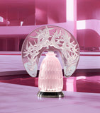 Lalique Rose Nebula Hirondelles lamp, UK version