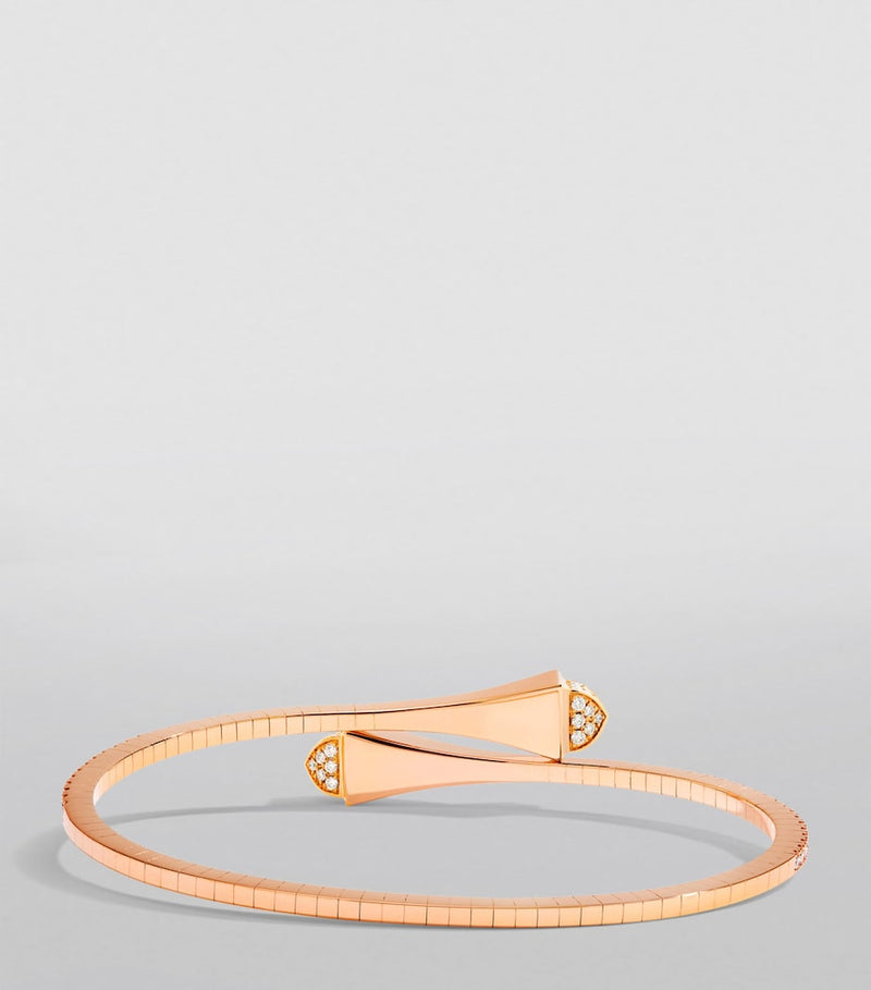 Marli New York rose gold diamond slip-on bracelet, imported from the UK
