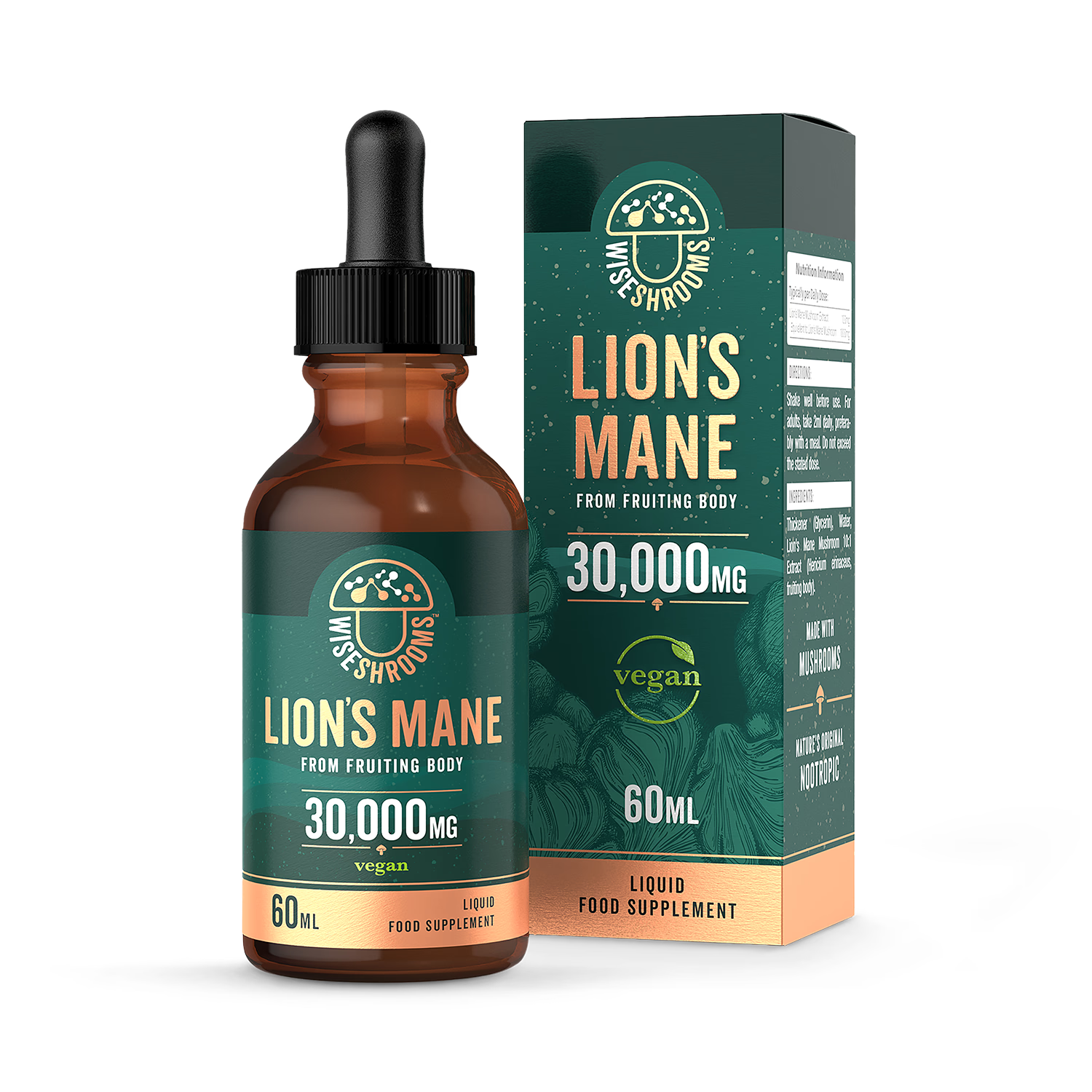 Wiseshrooms Lion's Mane liquid extract 60ml (British brand)