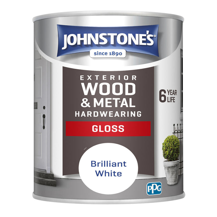 Johnstone's Brilliant White Exterior Gloss Paint DIY ASDA   