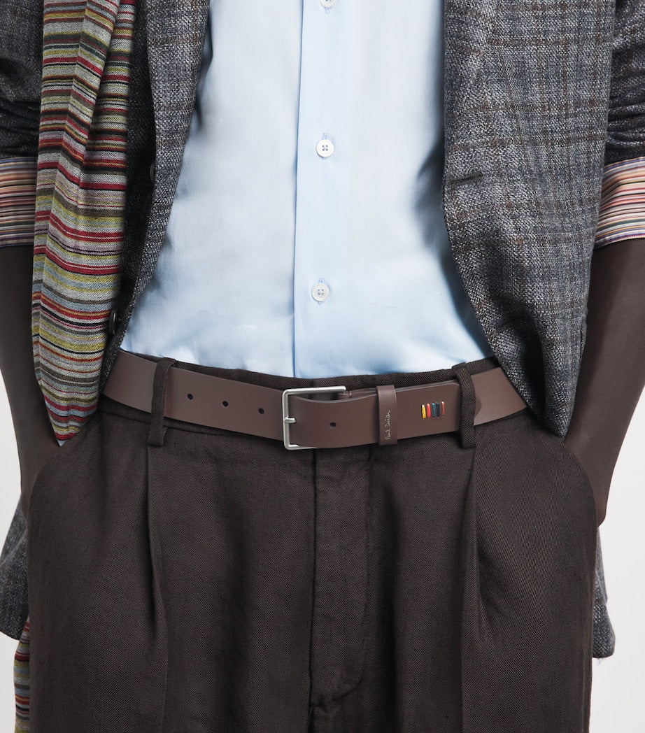 Paul Smith Leather Signature Stripe Stitch belt (British brand)