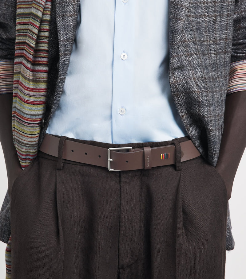 Paul Smith Leather Signature Stripe Stitch belt (British brand)