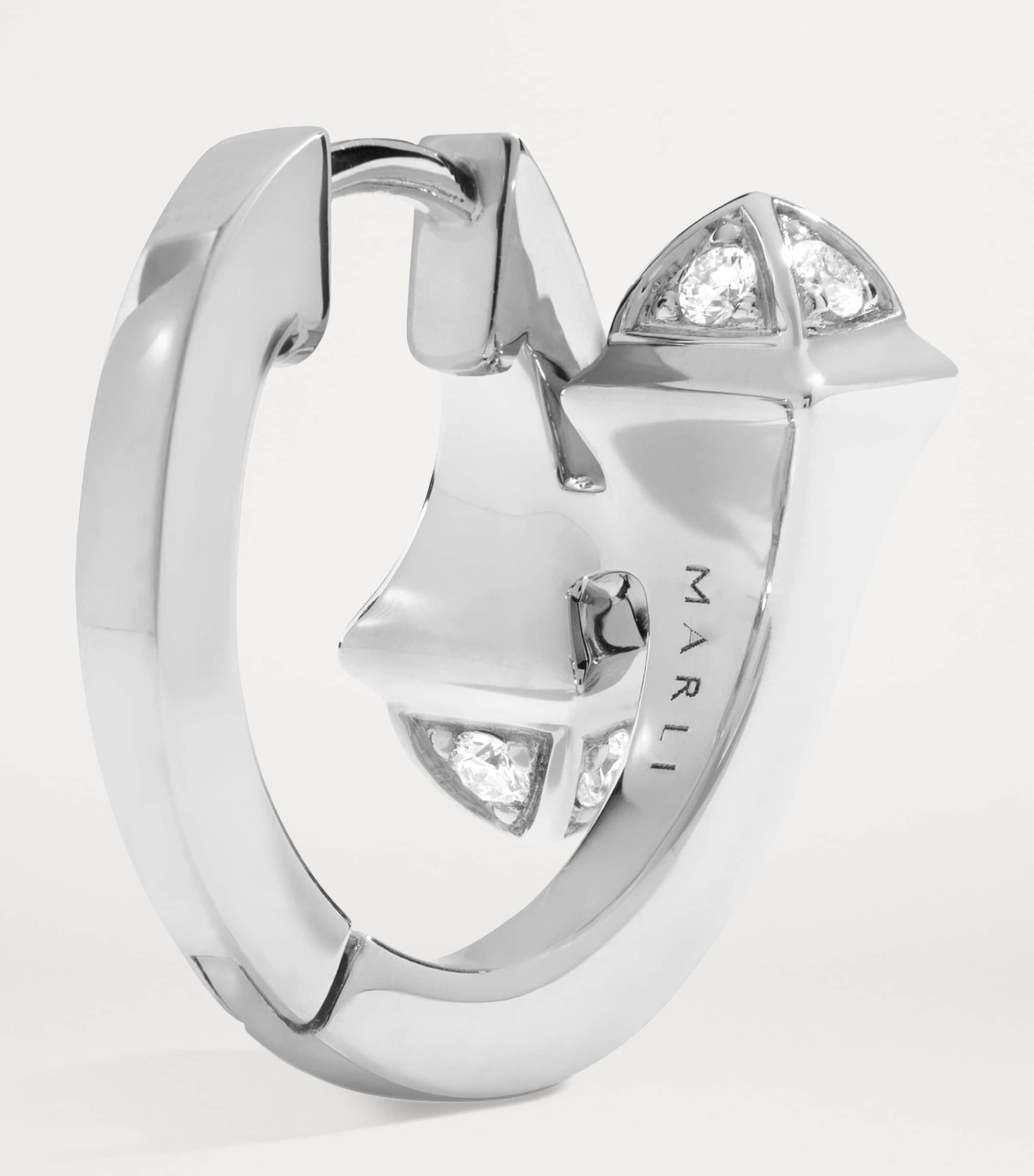 MARLI New York Cleo huggie earrings white gold and diamonds, imported from the UK
