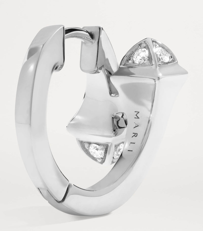 MARLI New York Cleo huggie earrings white gold and diamonds, imported from the UK