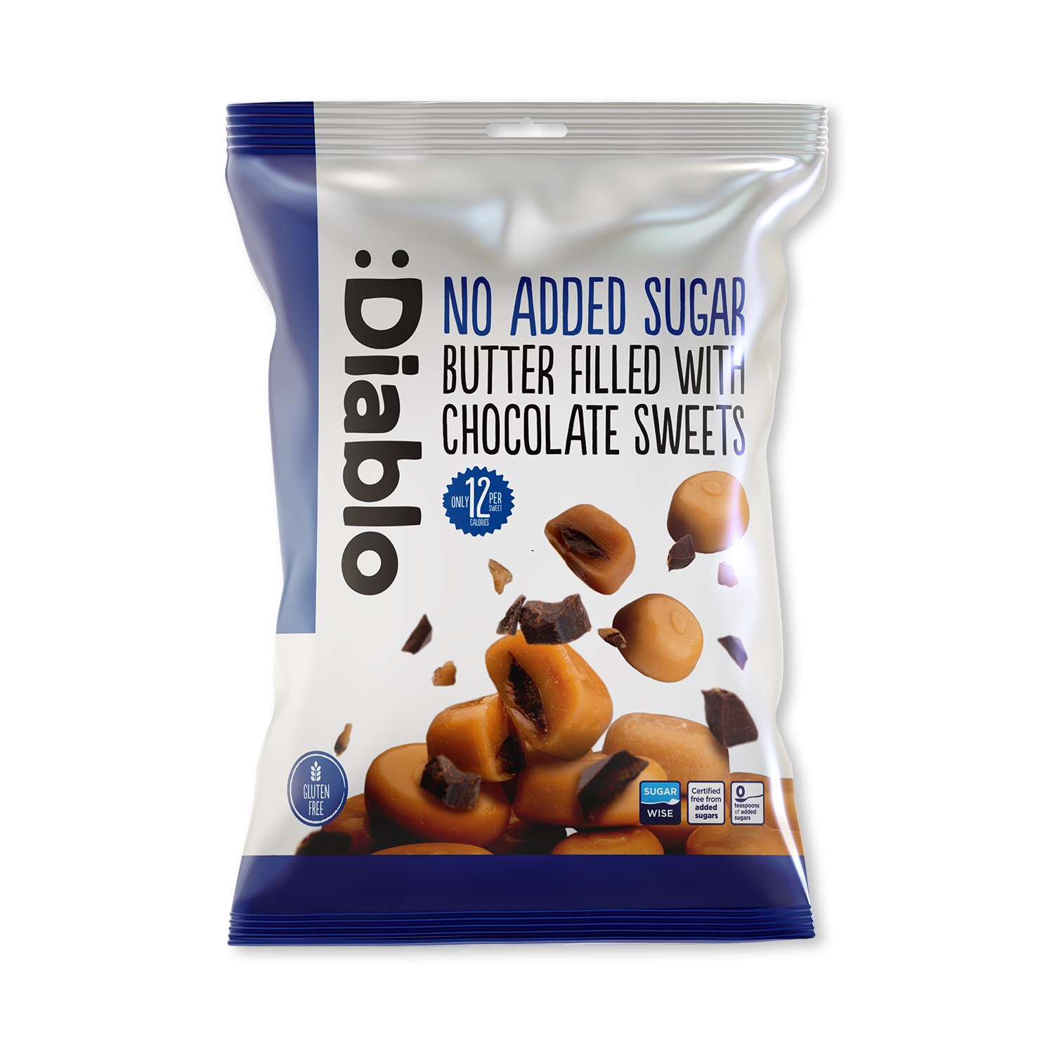 Diablo butter sweets chocolate filled 75g, imported from the UK