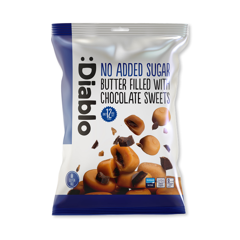 Diablo butter sweets chocolate filled 75g, imported from the UK