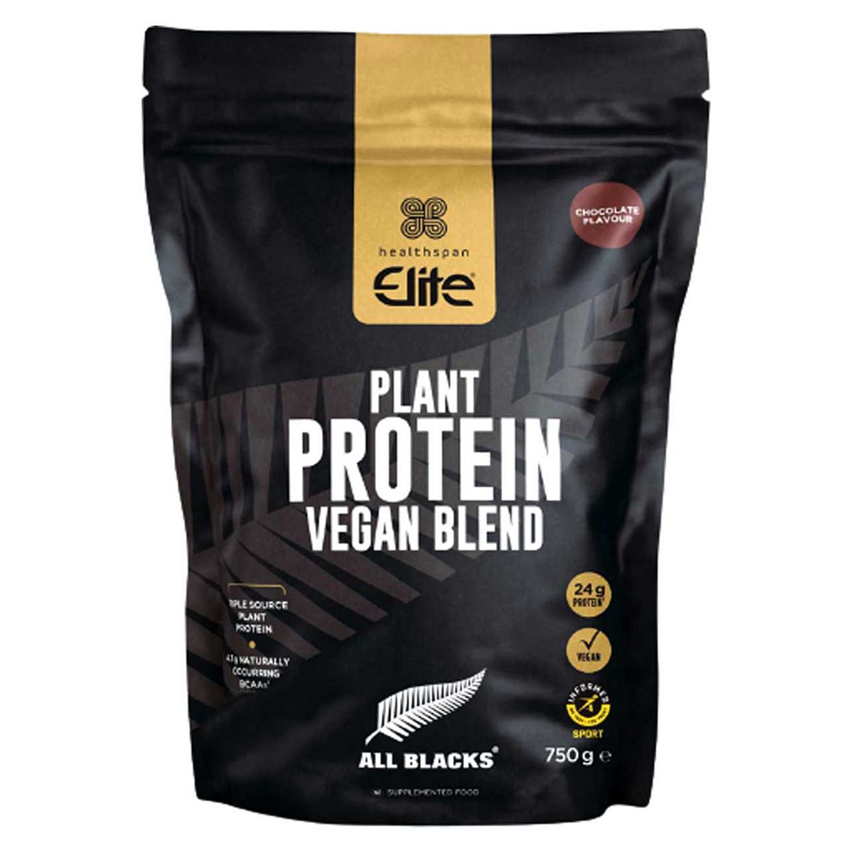 Healthspan Elite All Blacks Vegan Protein Powder Chocolate - 750g GOODS Boots   