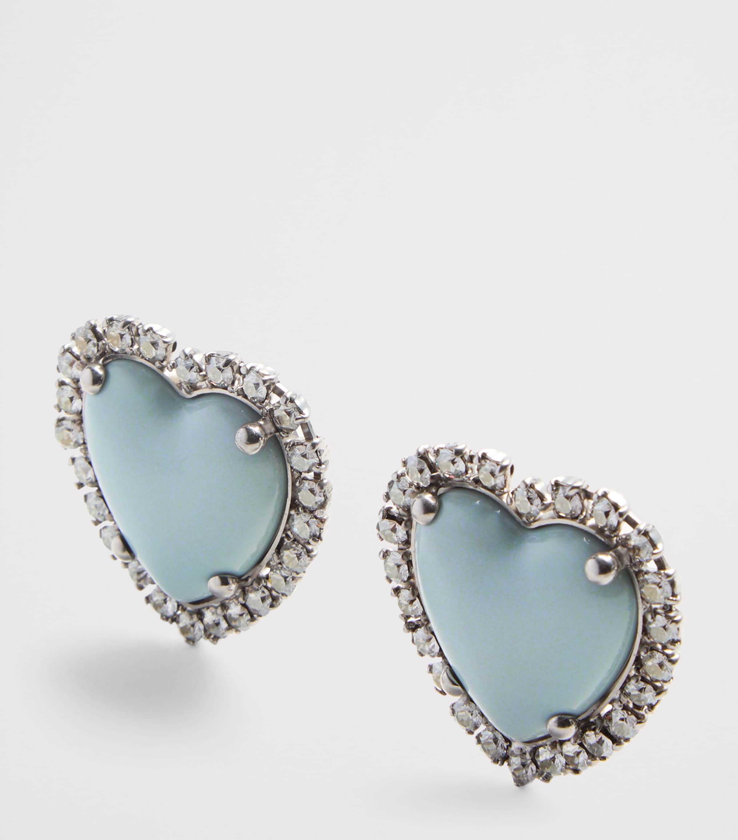 Valentino Garavani Crystal Coeur Hyperbole clip-on earrings, imported from the UK