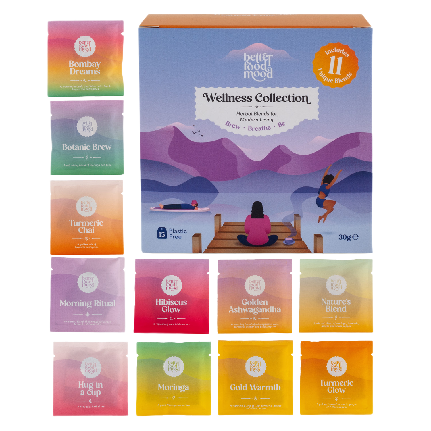 Wellness Collection Box herbal tea 15 bags assorted, UK version