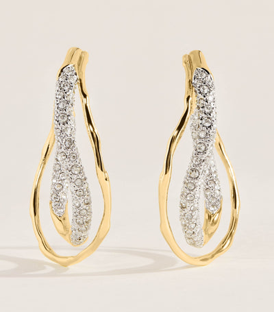 Harrods Small Gold-Plated Solanales Crystal Twist Earrings- Buy online at McGrocer