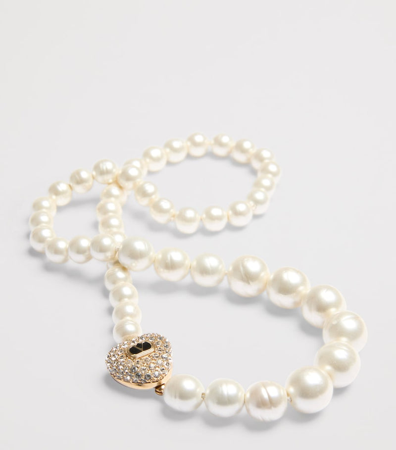 Valentino Garavani Coeur Royal beaded necklace with crystals - British product