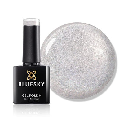 Superdrug Bluesky Gel Polish Snow White Silver Glitter Nail Polish- Buy online at McGrocer