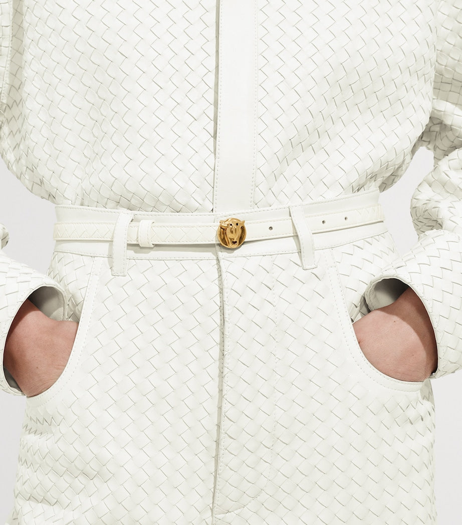 Bottega Veneta Nappa leather belt with sculptural buckle (British brand)