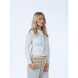 SVNX quilted satchel bag with gold chain, imported from the UK