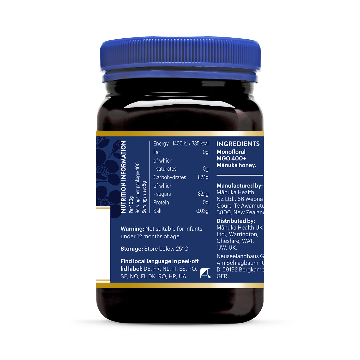 Manuka Health Manuka Honey MGO 400+ 500g (British brand)