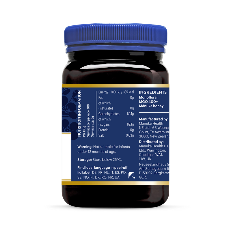 Manuka Health Manuka Honey MGO 400+ 500g (British brand)