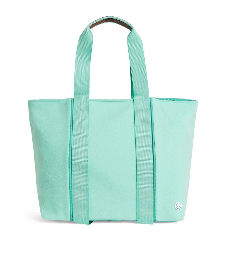 Becco Bags felt tote bag with interchangeable patches, imported from the UK