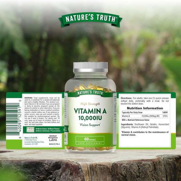 Nature's Truth Vitamin A 10000 IU softgels 60 count - British product