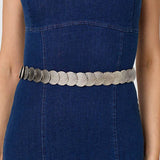 Izabel London metallic coin detail slim belt, imported from the UK