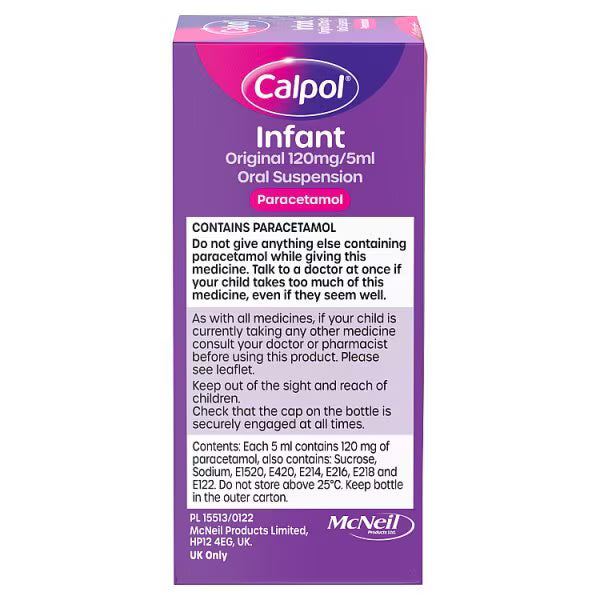 Calpol Infant Suspension Strawberry Flavour 100ml - British product