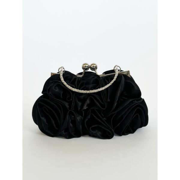 SVNX 3D Rose Clutch Bag in Black, UK version
