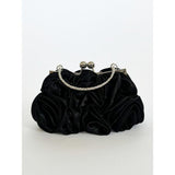SVNX 3D Rose Clutch Bag in Black, UK version