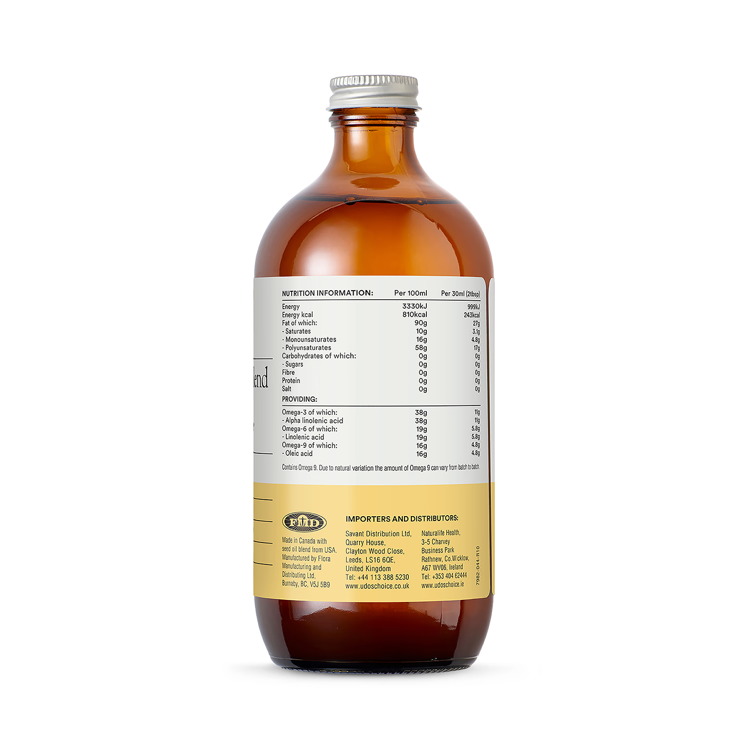 Udo's Choice Omega 3-6-9 Ultimate Oil Blend 500ml - British product