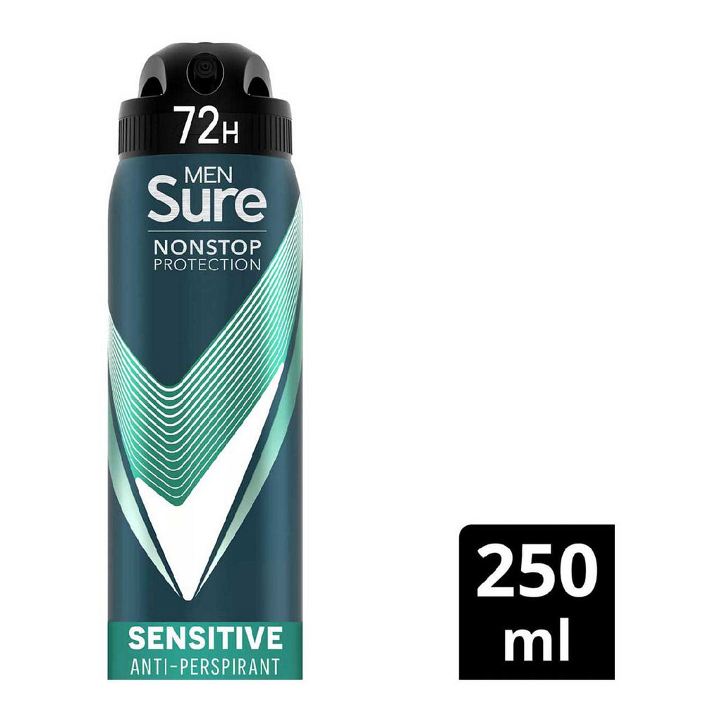 Sure Men Nonstop Sensitive Antiperspirant Deodorant Aerosol 250ml