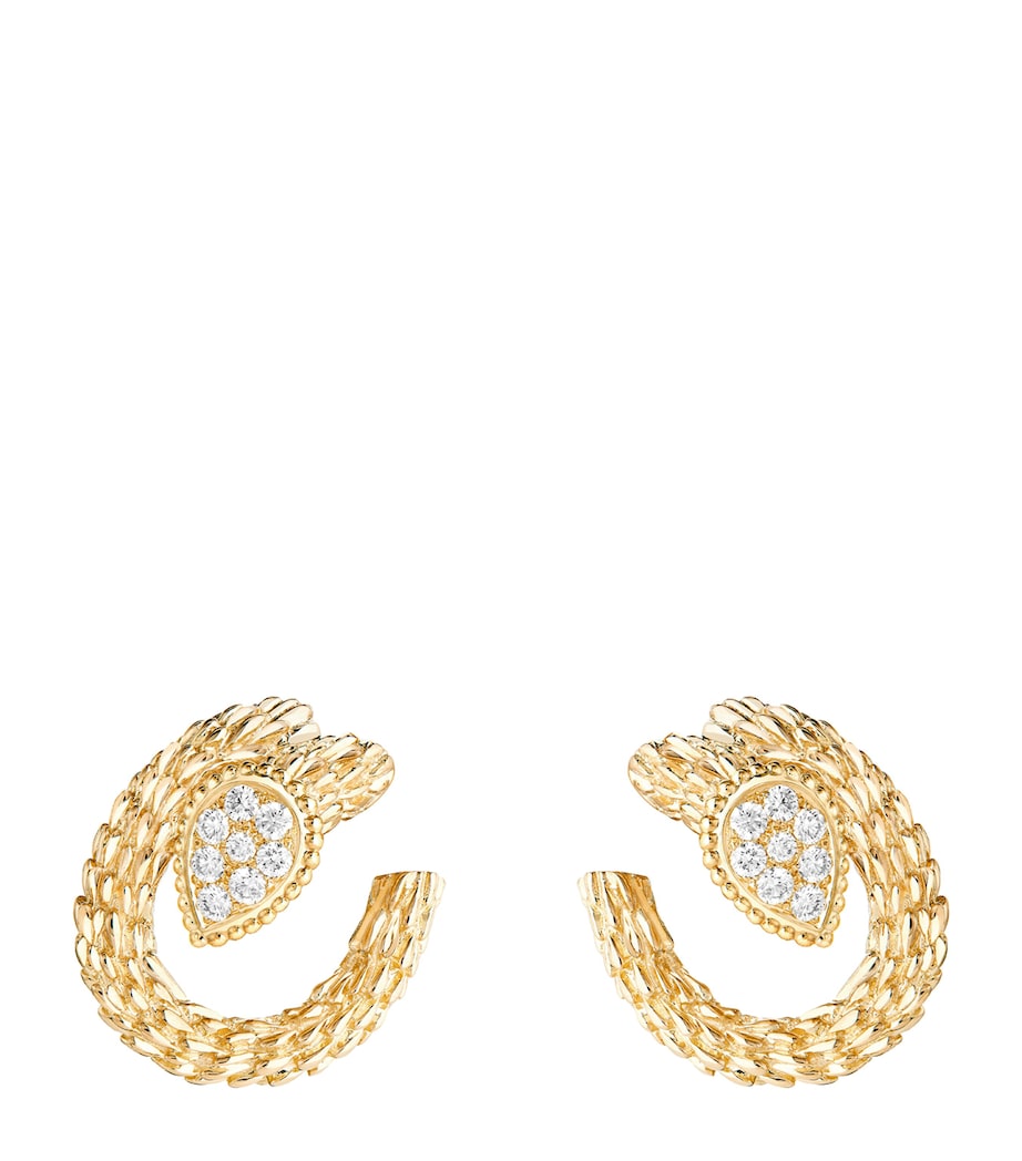 Boucheron Serpent Bohème yellow gold and diamond earrings, imported from the UK