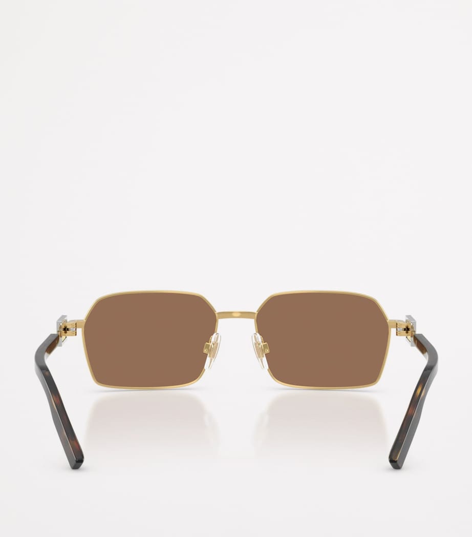 Dolce&Gabbana rectangular wire-frame sunglasses metal frame, imported from the UK