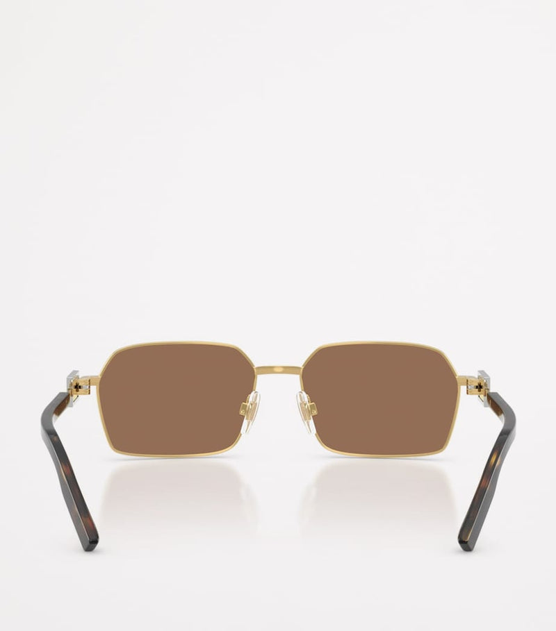 Dolce&Gabbana rectangular wire-frame sunglasses metal frame, imported from the UK