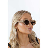 SVNX retro oval sunglasses beige brown lenses - British product