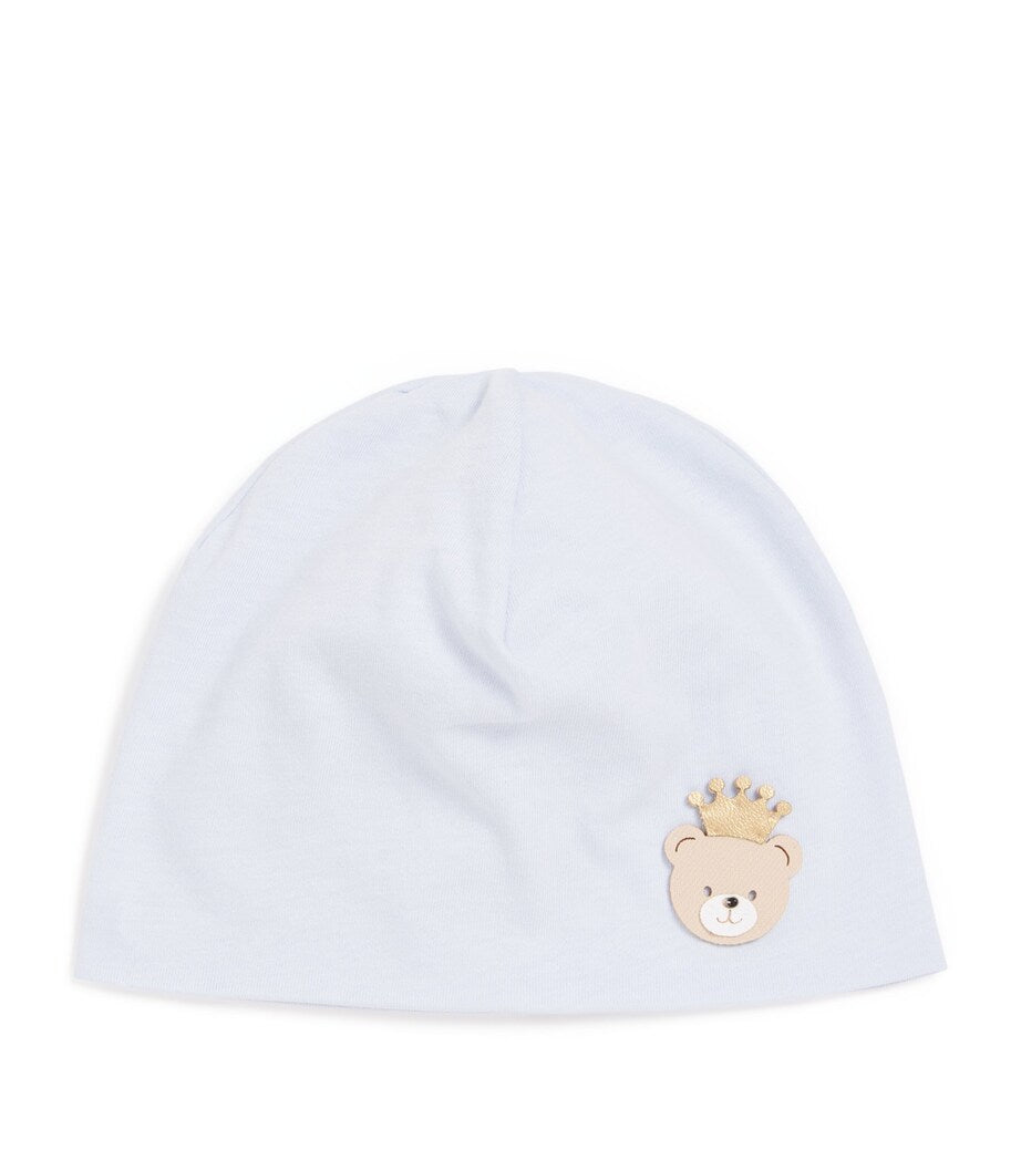 Story Loris cotton baby hat with bear design (British brand)